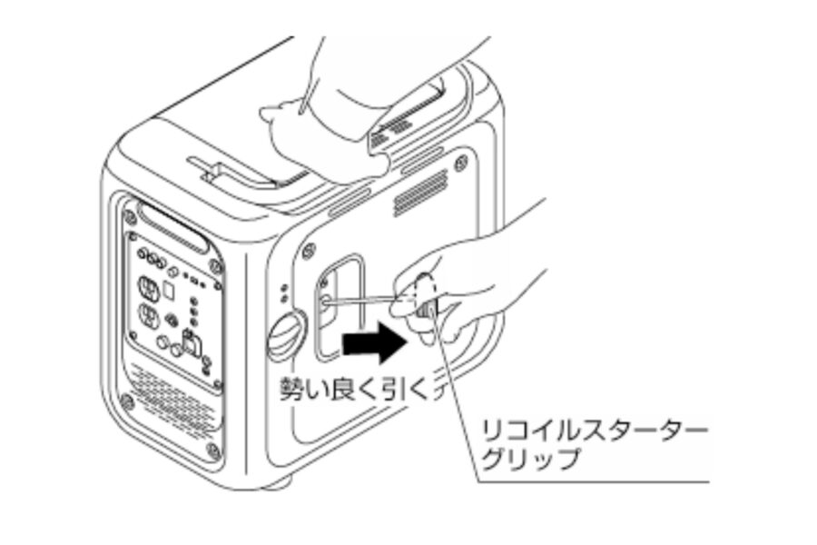 ガス式インバーター発電機・発電する
