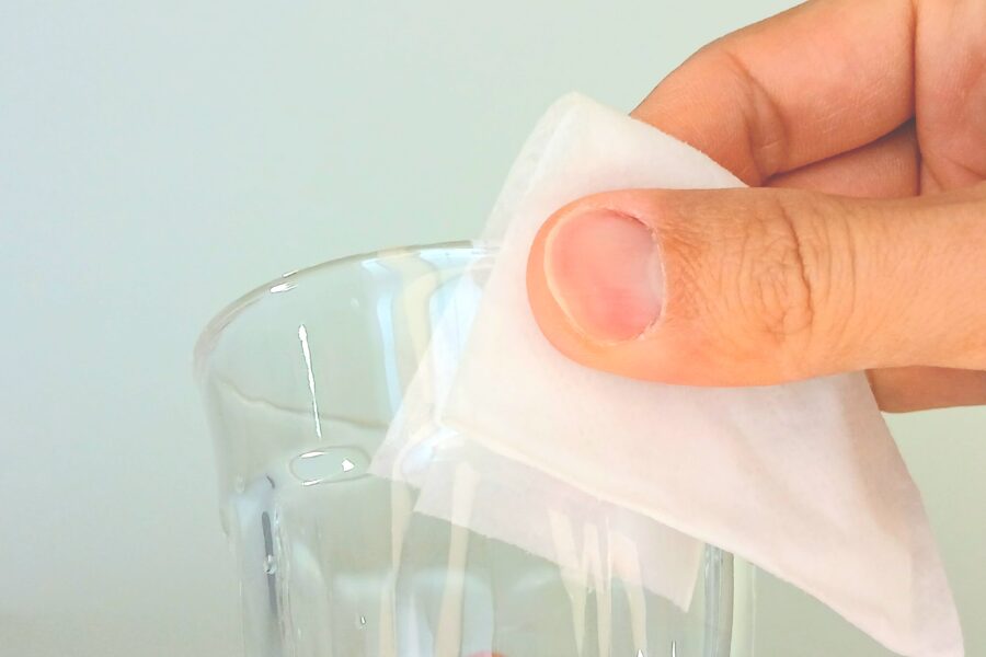 10年保証ウェットティッシュ・コップを拭く