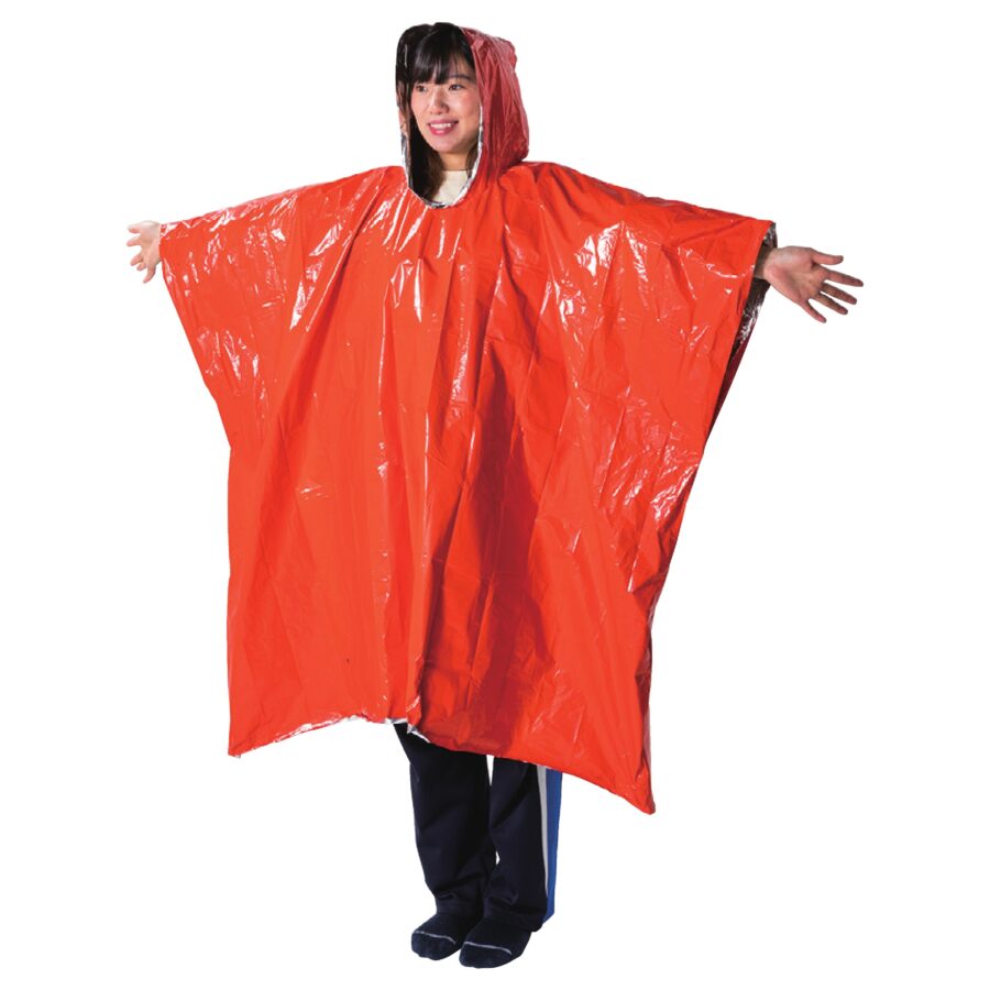 静音アルミポンチョ・着用